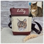 Preview: Tasche aus Kunstleder mit Katzenmotiv