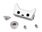 Preview: Verschluss Druckknopf aus Metall - Katze - silberfarben 14 x 27 mm 2 Sets