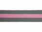 Preview: Gurtband - Polycotton - 38 mm - grau / rosa / grau