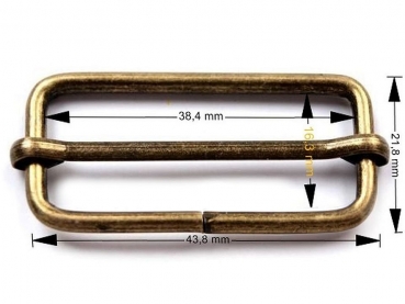 Leiterschnalle - Gurtschieber - goldfarben - 38 mm - 5 Stück