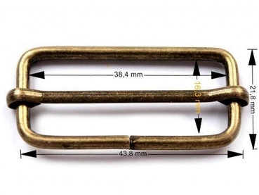 Leiterschnalle - Gurtschieber - silberfarben - 38 mm - 5 Stück
