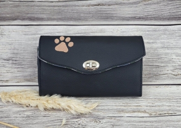 Geldbörse / Portemonnaie / Geldbeutel / All in mit Stickerei Hunde Hundepfote Windhund