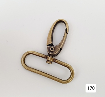 Karabiner - altgold - oval - 38 mm Durchlass