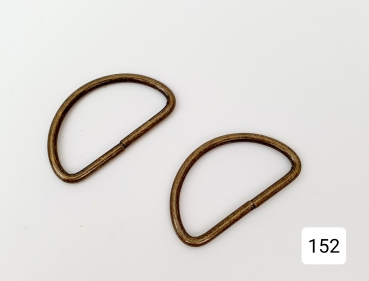 D-Ring aus Metall - altgold  - 40 mm (5 Stück)
