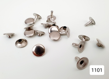 Doppel - Hohlnieten - silberfarben - 10 mm - 10 Sets