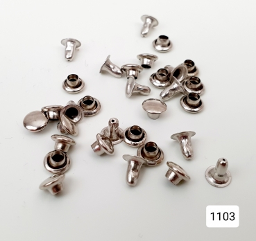 Doppel - Hohlnieten - silberfarben - 5 mm - 50 Sets