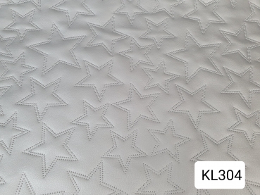 Gestepptes Kunstleder Sterne Silber