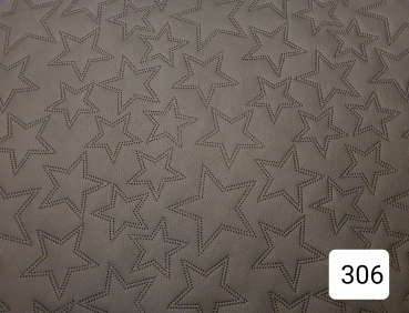 Gestepptes Kunstleder Sterne schwarz matt