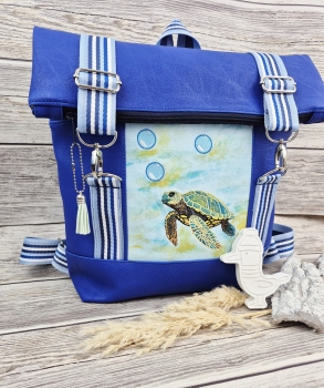 Rolltop Rucksack Urlaub Tasche Meer Schildkröte
