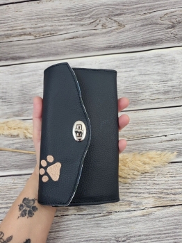 Geldbörse / Portemonnaie / Geldbeutel / All in mit Stickerei Hunde Hundepfote Windhund
