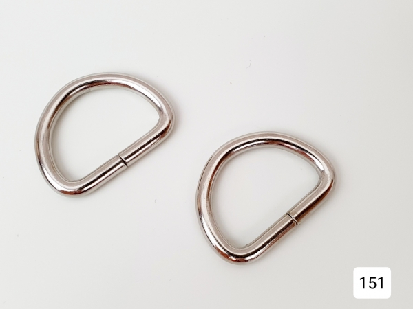 D-Ring aus Metall /silberfarben - 20 mm (5 Stück)