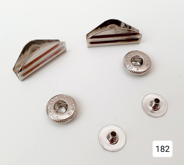 Druckknopf Verschluss - silberfarben - 10 mm x 20 mm - 2 Sets
