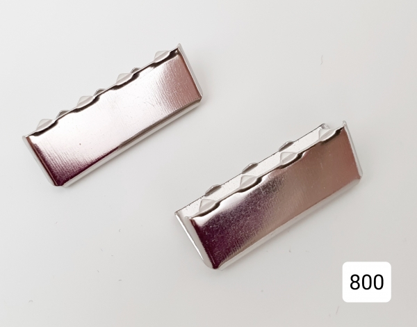 Endstücke für Gurte 25 mm - Gürtel - metall - silberfarben -  2 Stück