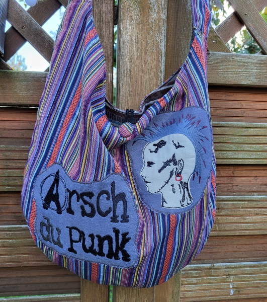 Umhängetasche Beuteltasche bestickte Tasche " Punk 2 "