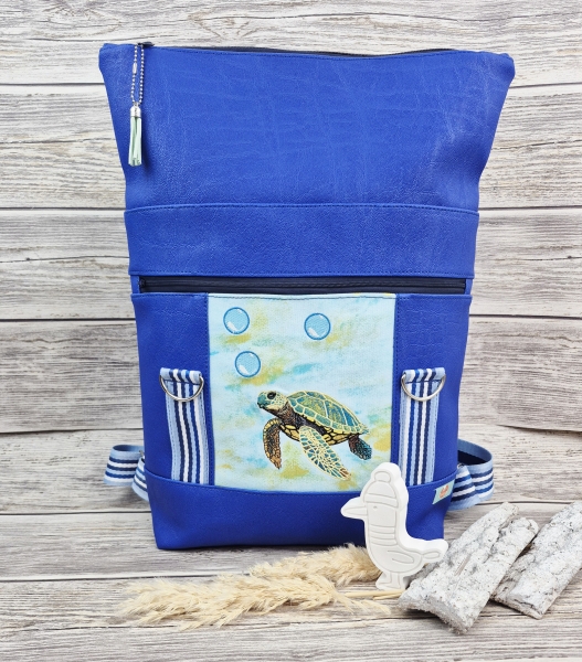Rolltop Rucksack Urlaub Tasche Meer Schildkröte