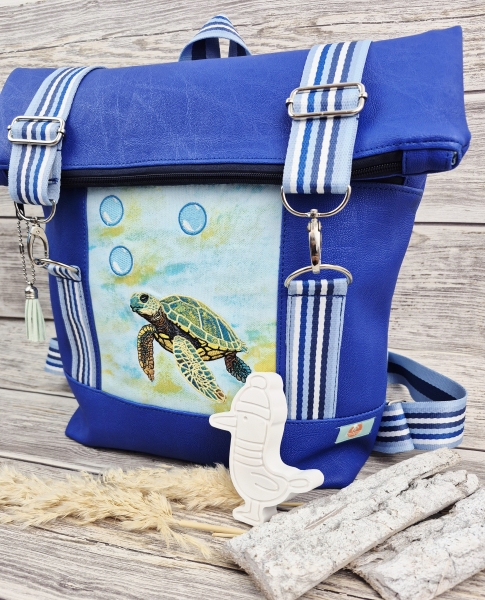 Rolltop Rucksack Urlaub Tasche Meer Schildkröte