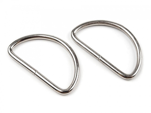 D-Ring aus Metall - silberfarben - 38 mm (5 Stück)