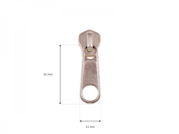 Basic Zipper für 5 mm Metall Reißverschluss silberfarben / 5 Stück