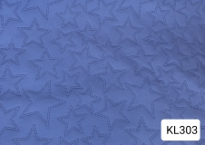 Gestepptes Kunstleder Sterne Metallic Marineblau