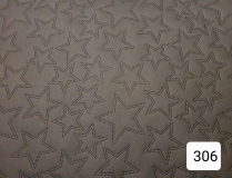 Gestepptes Kunstleder Sterne schwarz matt