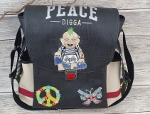 Umhängetasche Aktentasche Schultasche mit Stickereien " Toran "