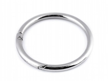 Karabiner-Ring mit Schnappverschluss - 50 mm Ø - silberfarben